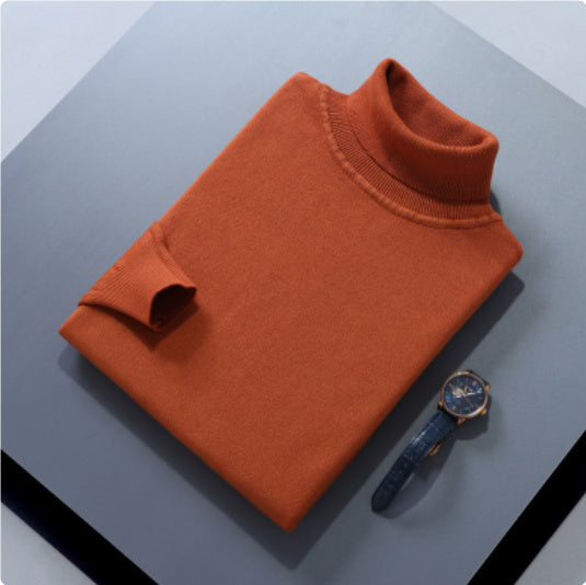 High Lapel Sweater Solid Color Casual