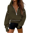 Women's Half Zipper Short Sweater