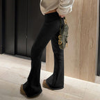 Autumn And Winter Solid Color Thin Velvet Casual Pants Low Waist Women