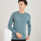 Men's Solid Color Round Neck V-neck Wool Sweater Knitted
