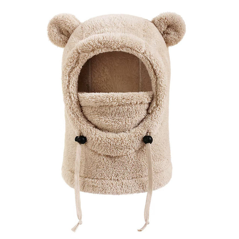 Cute Bear Ear Children Outdoor Keep Warm Ear Protection Hoodie Neck Warmer