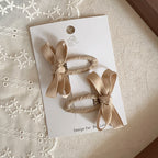 New Autumn And Winter Deciduous Color Series Cotton Tape Bow Hair Accessories