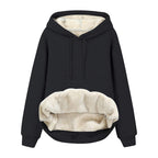 Solid Color Hooded Drawstring Sweatshirt