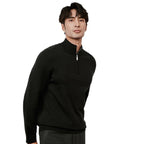 Men's Half Zipper Pullover Long Sleeve Sweater