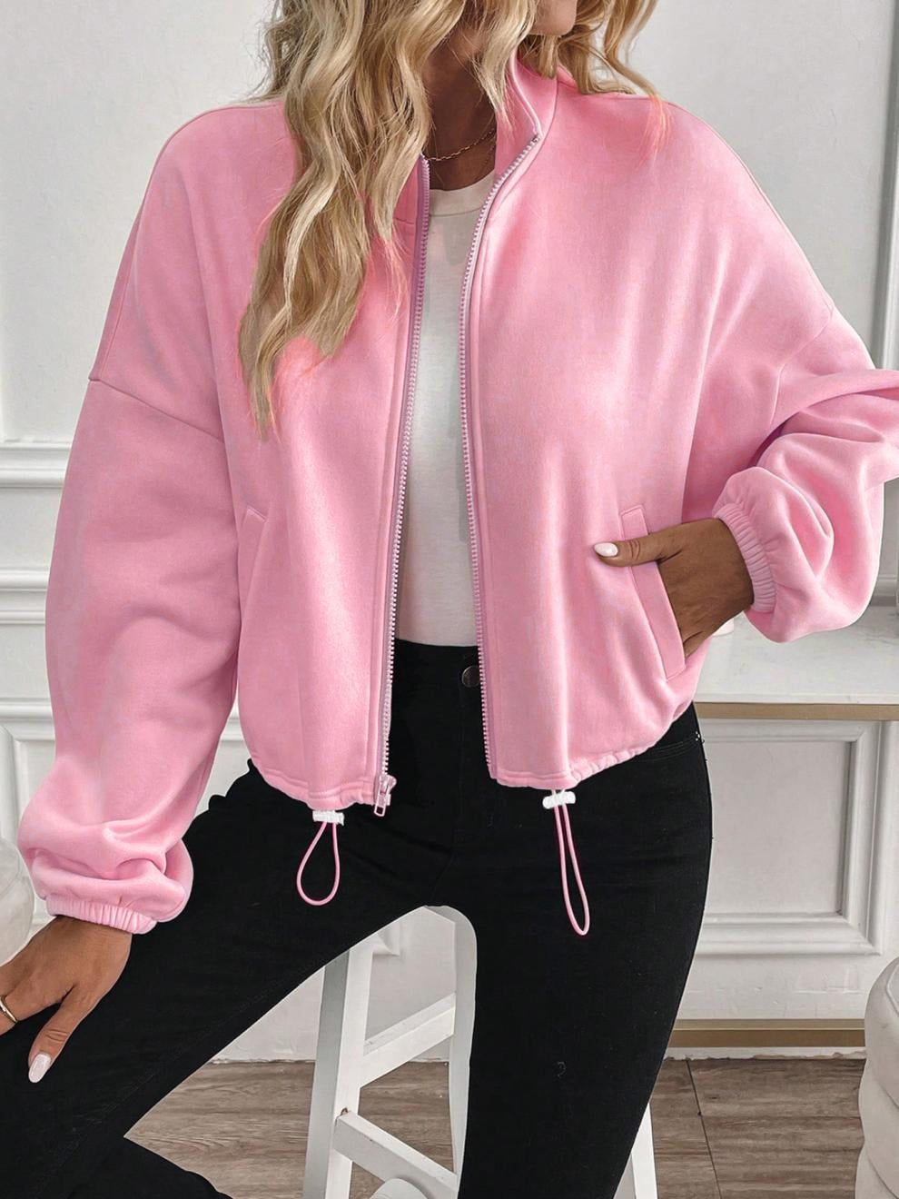 Plus Size Women's Jacket Simple Casual Sweatshirt