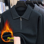 Men's Lapel Zipper Sweater Thickened Middle-aged Leisure