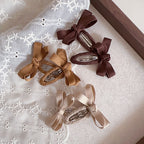 New Autumn And Winter Deciduous Color Series Cotton Tape Bow Hair Accessories