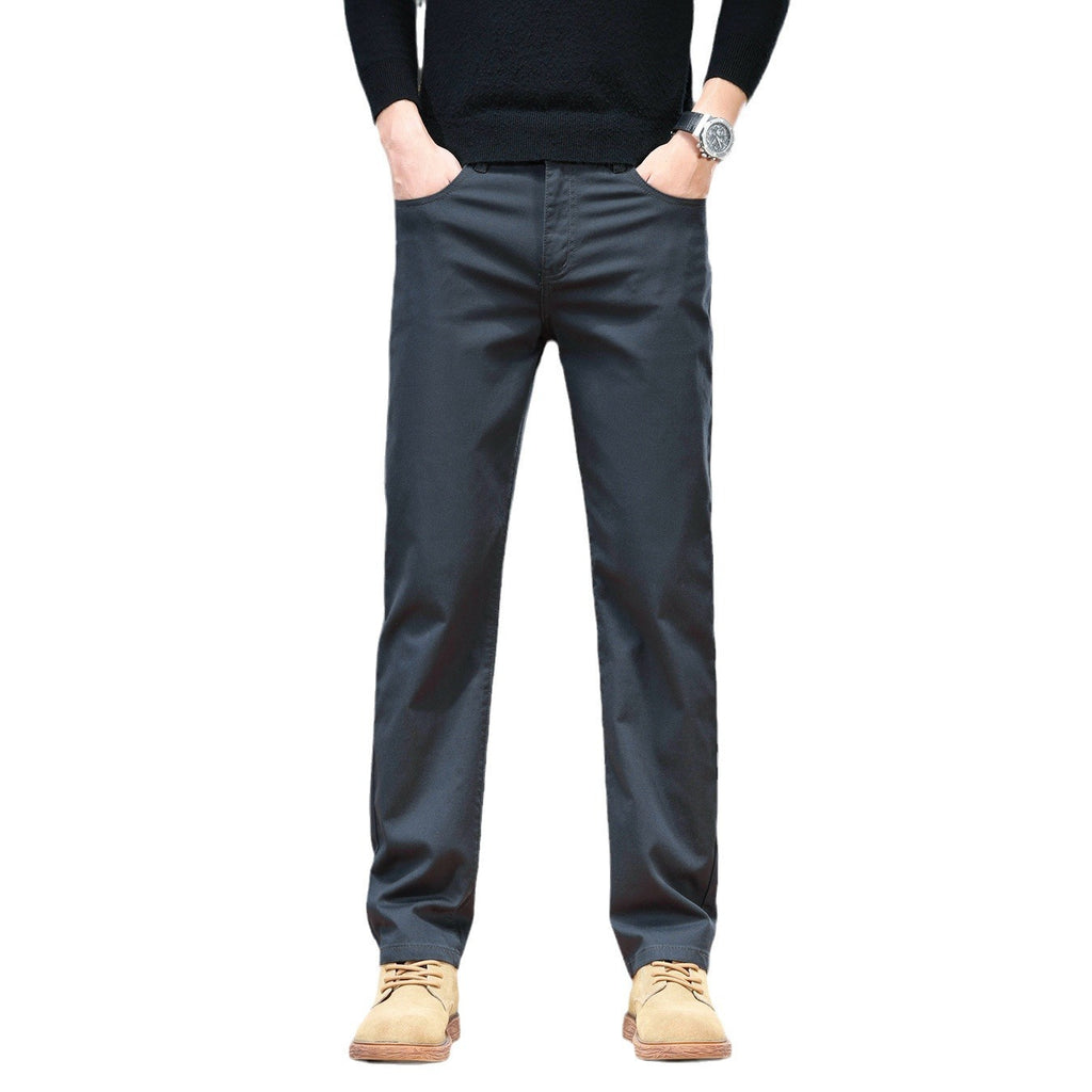 Straight Spring And Autumn Versatile Simple Loose Elastic Spring Men's Casual Pants