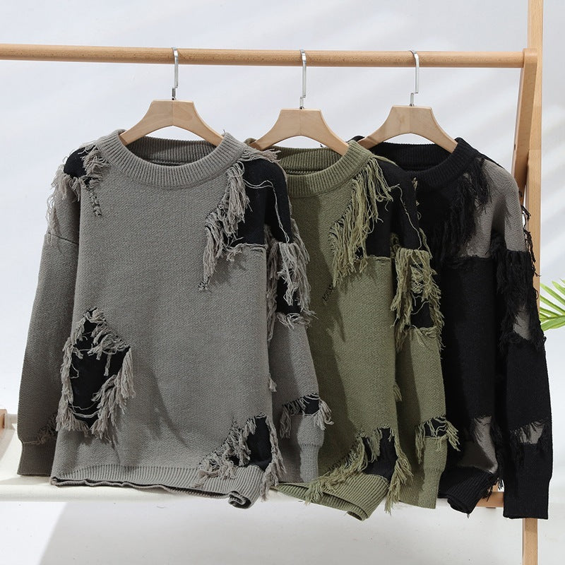 Fashion Casual Round Neck Loose Men's Sweater