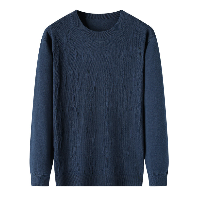 Spring And Autumn Middle-aged Men's Solid Color Sweater