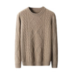 Men's Pullover Twist Round Neck Base Knitwear Loose-fitting Oversized Sweater