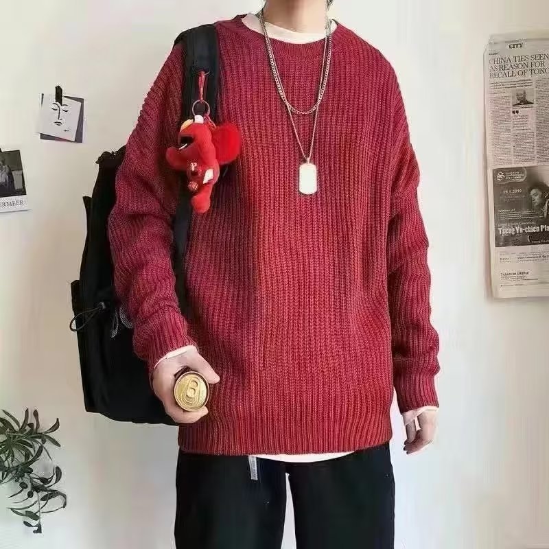 Loose Casual Retro Trendy Underwear Crew Neck Sweater