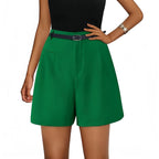 Elastic High Waist Wide Leg Casual Shorts
