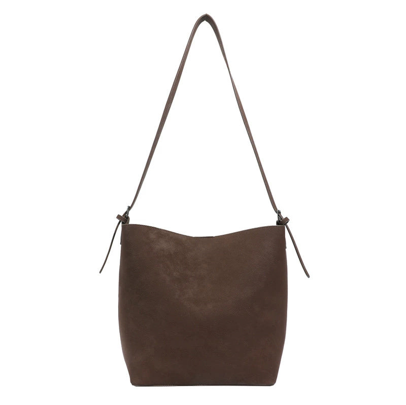 Versatile Retro Matte Women's Single-shoulder Large-capacity Bucket Bag