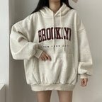 Sweater Women's Mid-length Letter Hooded Loose