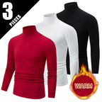 Autumn And Winter Men's Solid Color Versatile High-neck Base Layer Casual Fleece Top