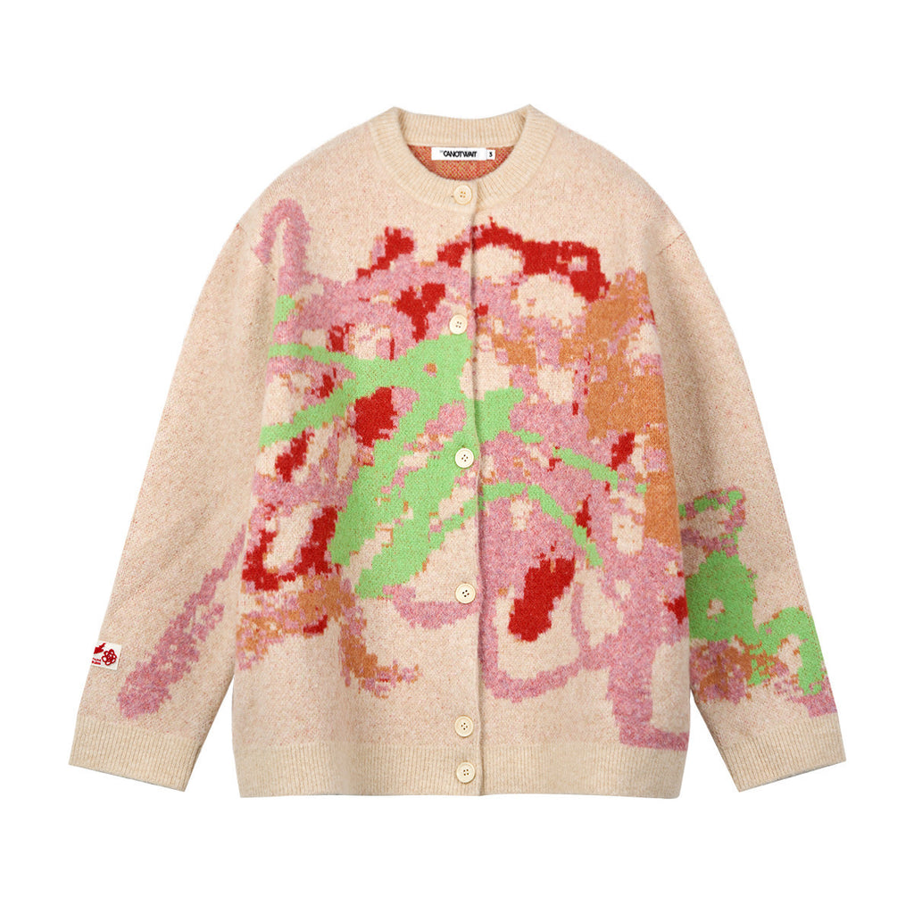 Sweater Round Neck Graffiti Colorful Top Men