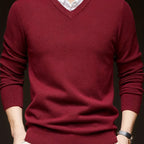 Woolen Sweater Men's Casual Thin V-neck Sweater