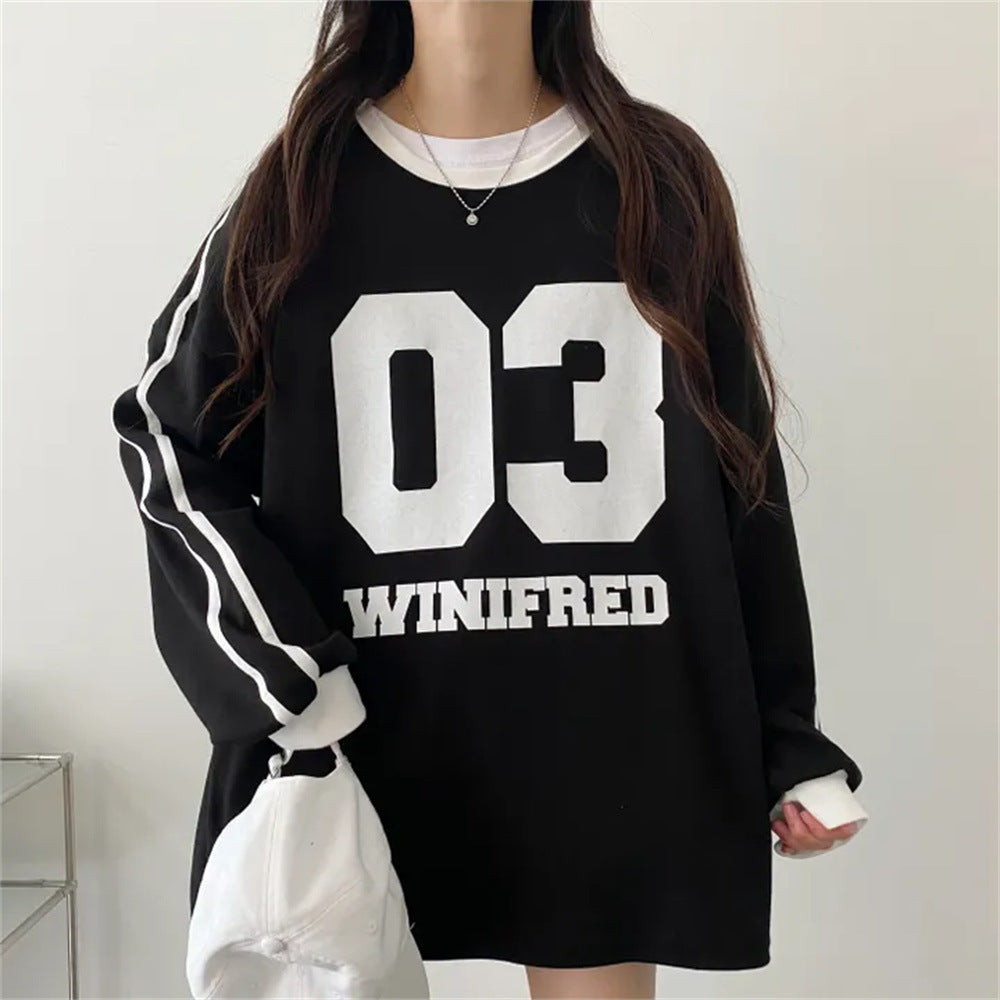 Round Neck Design Stitching Pullover And Fleece Sweater