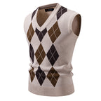 Men's Fashionable Plaid Pullover Leisure Sweater