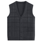 Knitted Cardigan Thickened Men's Waistcoat Vest For The Elderly