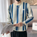 Contrast Color Sweater Striped Innerwear Knitwear Long-sleeved Top