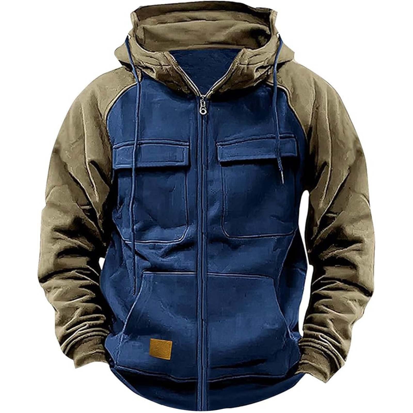 Men's Hoodie Youth Sports Multi-pocket Workwear