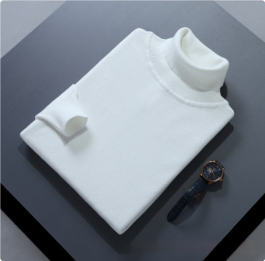 High Lapel Sweater Solid Color Casual