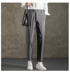 Draping Skinny Casual Slim Fit Straight All-matching Thick Small Suit Pants