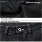 Multi-pocket Pleated Workwear Primary Color Jeans