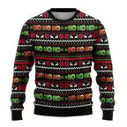 Printed Long Sleeve Round Neck Christmas Top