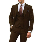 Men's Three-piece Slim-fit Dovetail Groom Dress