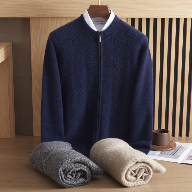 Pure Cashmere Shirt Thick Twisted Sweater Light Luxury Sweater Coat