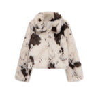 Fashion Temperament Women's Faux Fur Effect Animal Print Coat