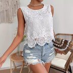 Short Solid Color Lace Casual Bottoming Shirt