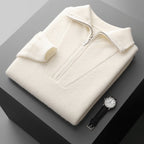 Men's Half Zipper Ingot Needle Thickened Casual Business Long Sleeve Warm Sweater