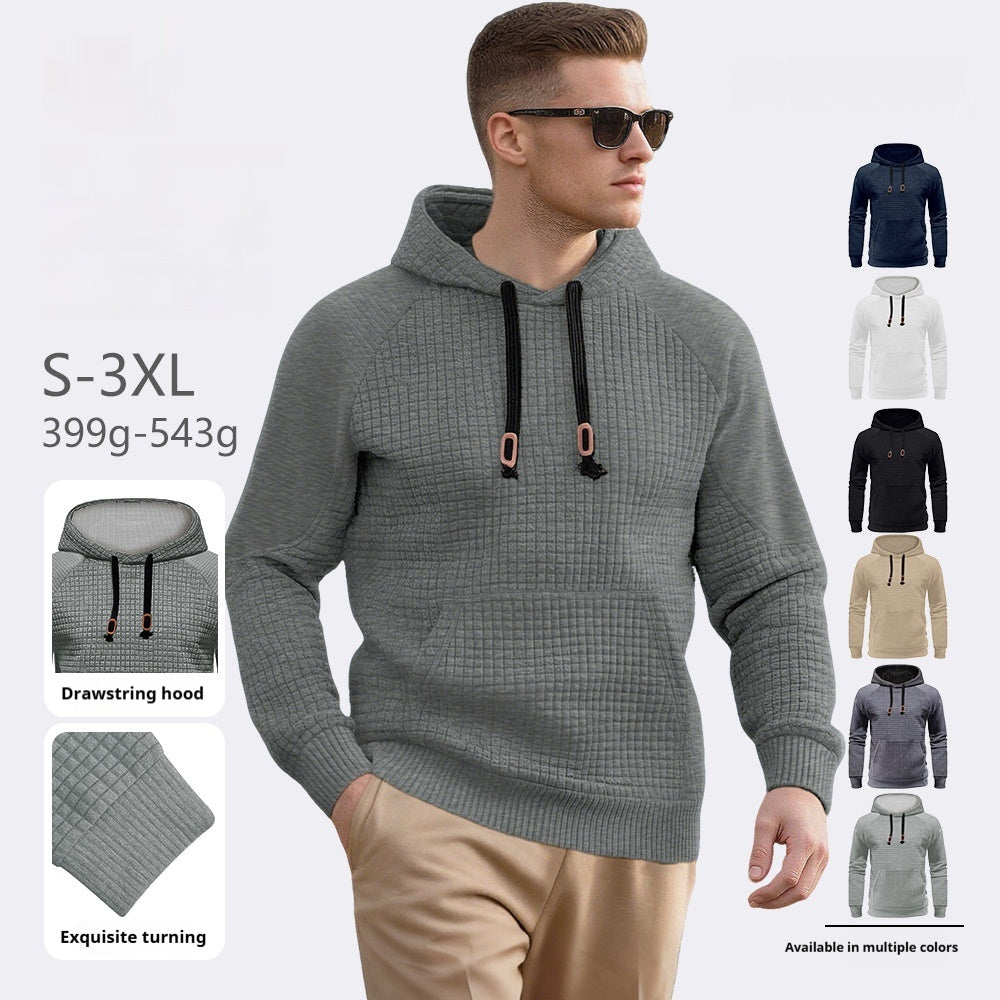Men's Casual Hooded Jacquard Sweatshirt