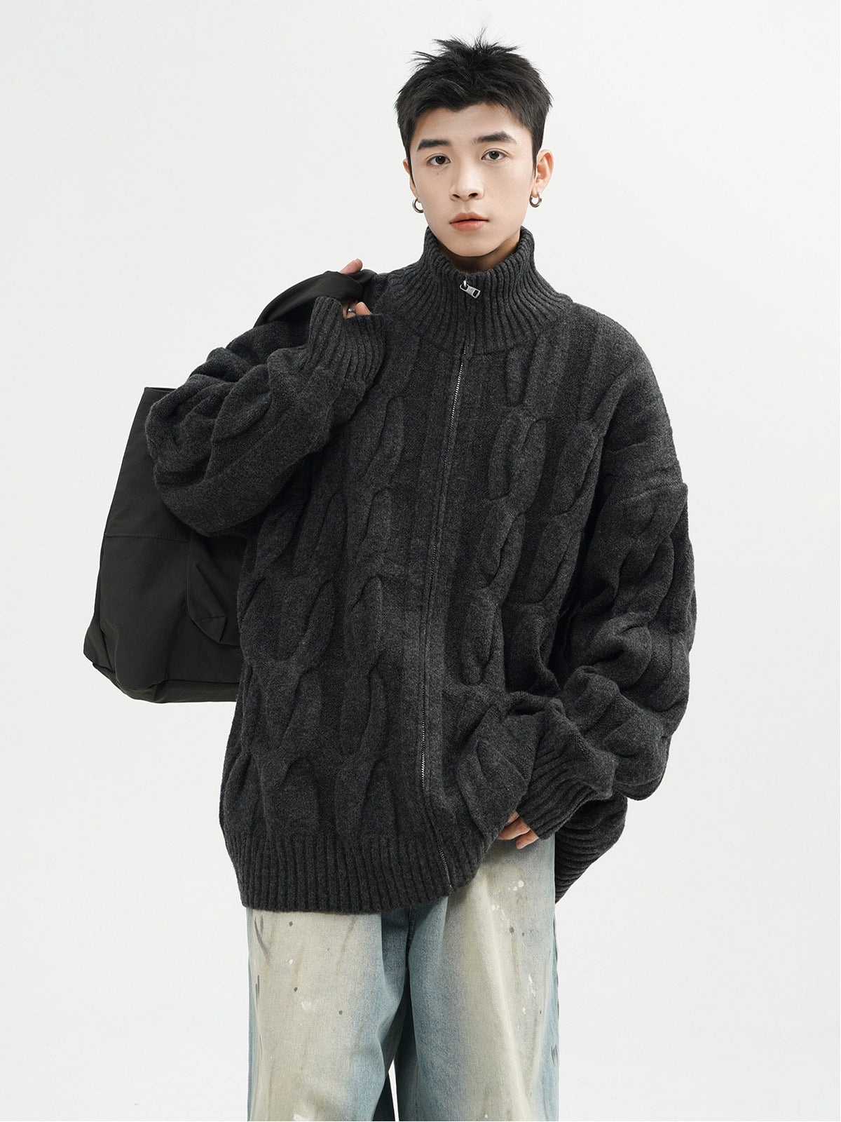 Retro Twist Cardigan Sweater For Men