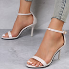 Women's Buckle Stiletto Open Toe Sandals