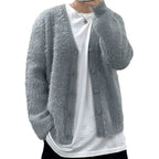 Mohair American Retro V-neck Sweater Coat