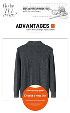 Half Turtleneck Zipper Twisted Flower Sweater Long Sleeve Knitwear