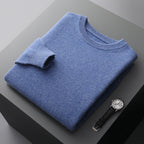 Casual Men's Solid Color Loose Round Neck Wool Sweater