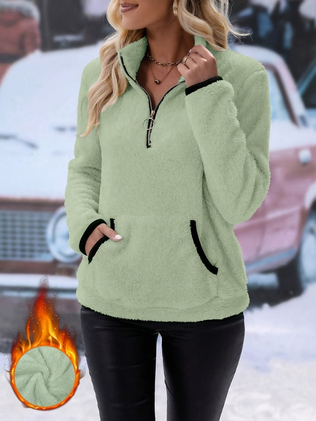 Autumn And Winter New Casual Double-sided Fleece Sweatshirt