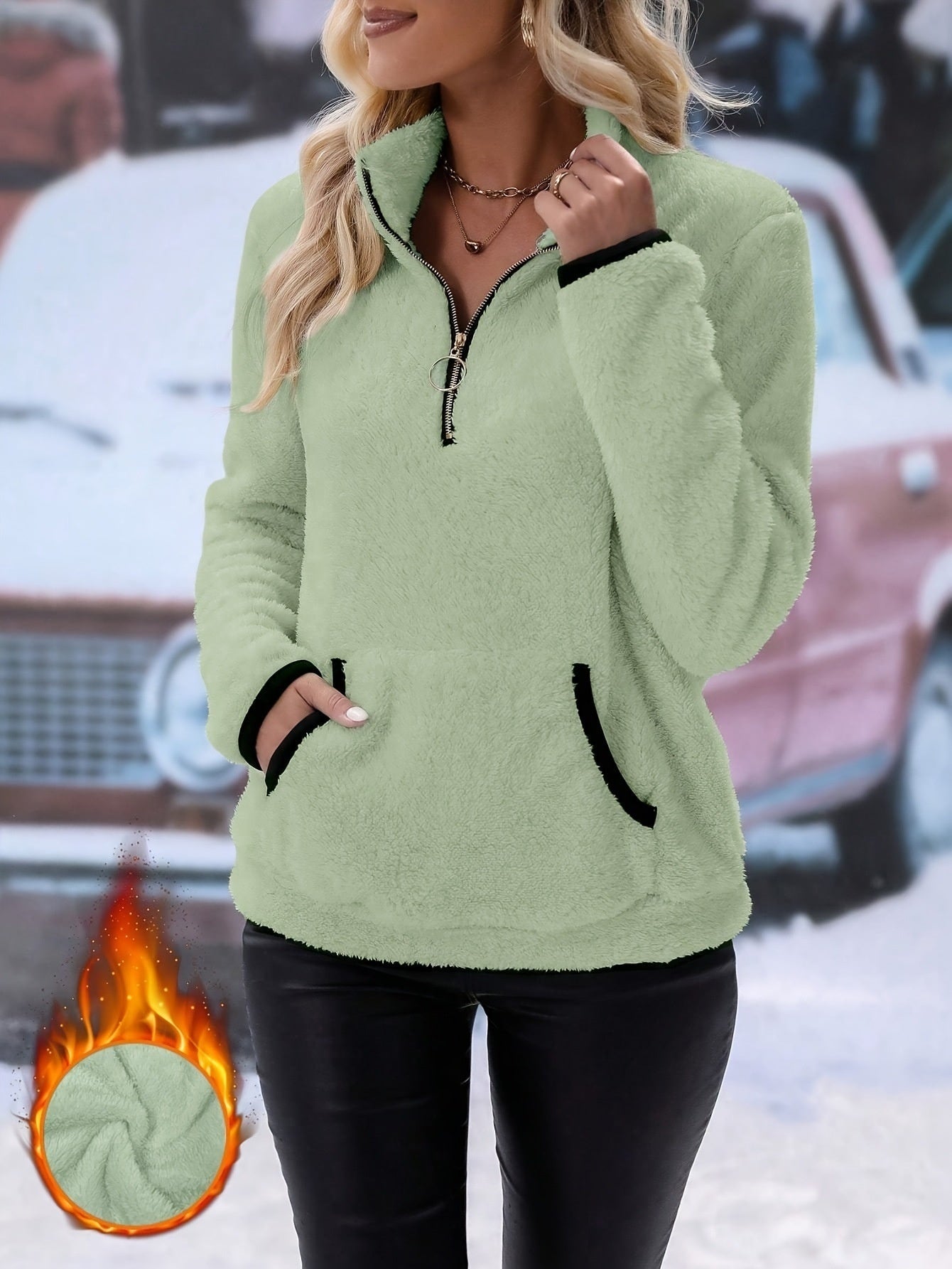 Autumn And Winter New Casual Double-sided Fleece Sweatshirt