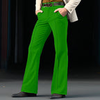 Men's Formal Wear Twill Stretch Slim Solid Color Bell-bottom Pants