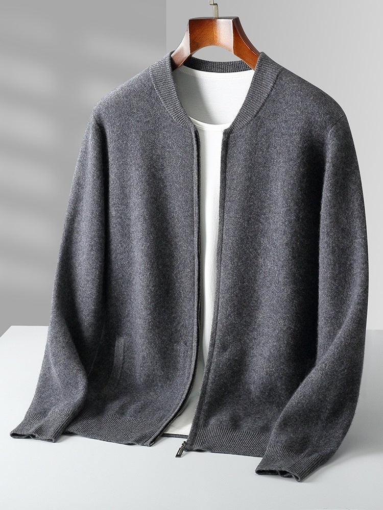 Round Neck Top Men's Cardigan Coat
