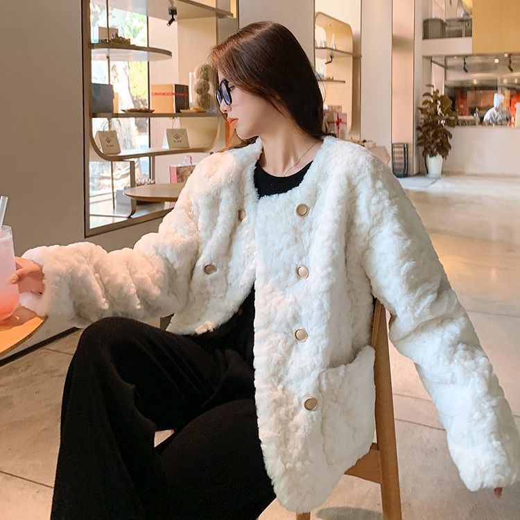 Casual Lamb Wool Coat For Women