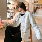 Casual Lamb Wool Coat For Women