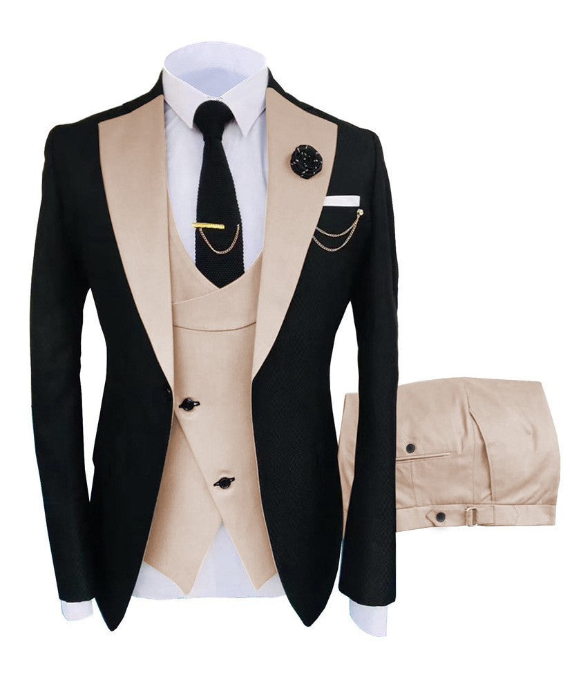 Men's Slim Fit Business Vest Coat Trousers Suit