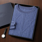 Autumn And Winter New Round Neck Diamond Lattice Twisted Cashmere Men's Sweater